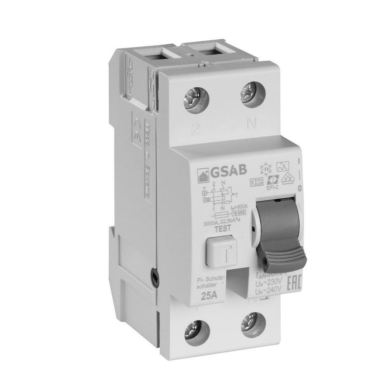 GSAB Elektrotechnik - Zähler-Komplettschrank FI-Schutzschalter FI2-25-30 25A, 2-pol. 30mA
