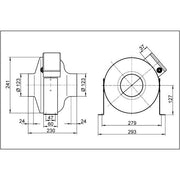 Maico - Ventilator für Rohreinbau Radial-Rohrventilator ERR 12/1 27W,270m³/,IPX4