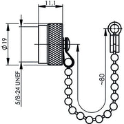 Telegärtner - Zubehör/Ersatzteile für Fernmeldetechnik UHF-Abdeckkappe mit Kette 100021261 − 5 Stück