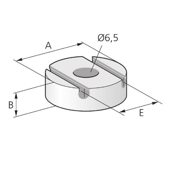Pflitsch - Montageplatte für Kabeltragsystem Montagescheibe GK MS 2x3 V2A − 25 Stück