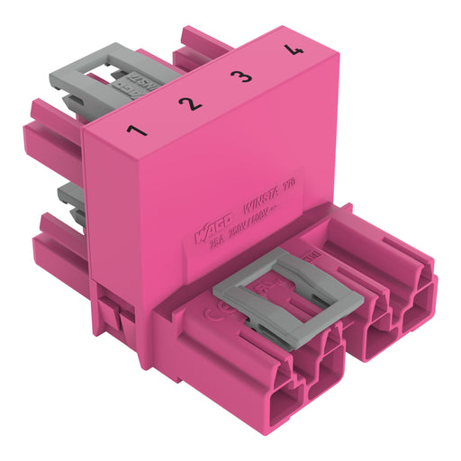 WAGO - Kompaktverteiler für steckbare Gebäudeinstallation h-Verteiler 4-polig 770-1783 Kod. B,pink − 50 Stück