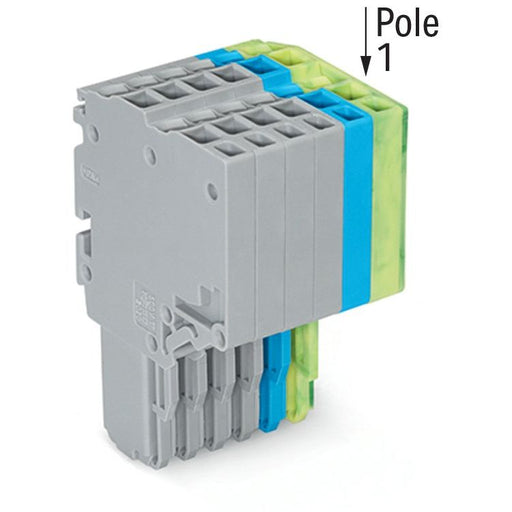 WAGO - Ein- und mehrpolige Klemmenleiste 2-Leiter-Federleiste 2020-206/000-038 1,5mm²,gr/bl/gn-ge − 25 Stück