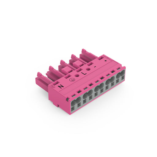 WAGO - Steckverbinder für steckbare Gebäudeinstallation Buchse 5-polig 770-285/082-000 Kod. B,pink − 50 Stück