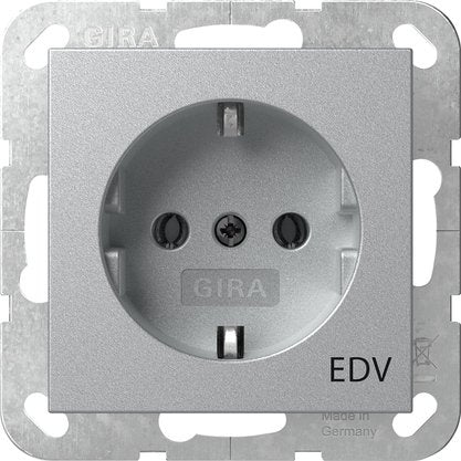 Gira - Steckdose Aufdruck EDV 445826 Alu