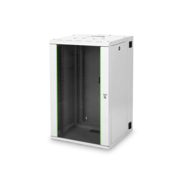 DIGITUS - Netzwerk-/Serverschrank Wandschrank mit Glastür DN-19 20-U-3 RAL 7035 H=980mm