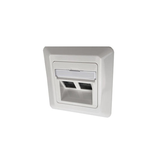 Corning - Kommunikationsanschlussdose Kupfer Rahmenset schräg f. 2xRJ45 UAXCSE-S0201-C040-BP 80x80,VOLKeystone − 12 Stück