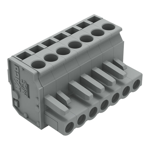WAGO - Kabelsteckverbinder für Leiterplattensteckverbinder 1-Leiter Federleiste 232-207/026-000 CAGECLAMP 2,5mm²,gr − 50 Stück