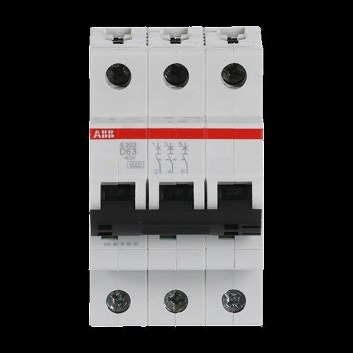 ABB Stotz S&J - Leitungsschutzschalter Sicherungsautomat S203-D63 6 kA, 63 A, 3P