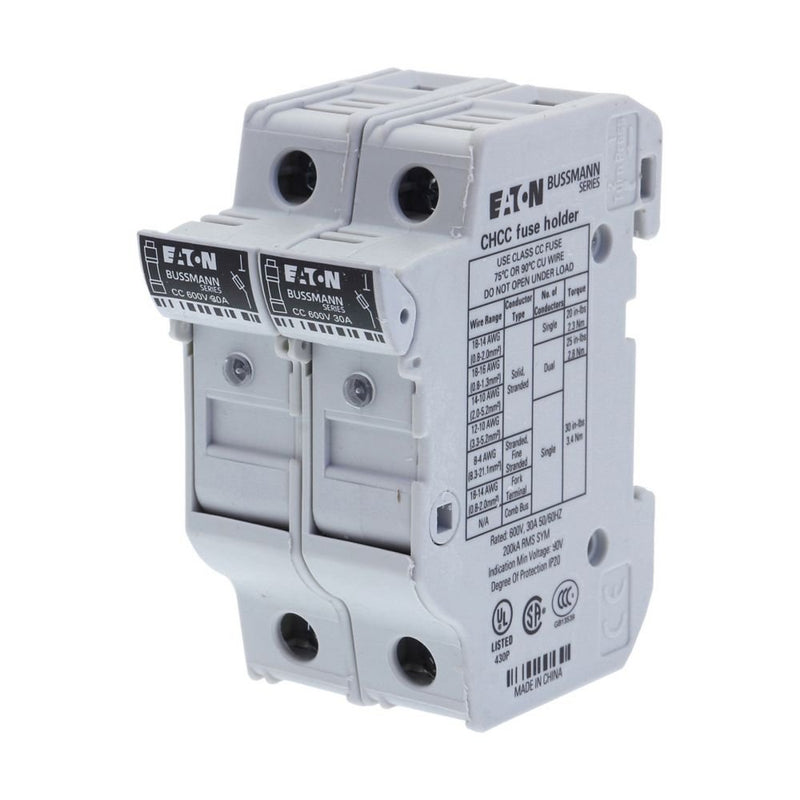 Eaton - Halter für zylindrische Sicherung Sicherungshalter Niedersp. 2P 10X38MF#CHCC2DIU 30A AC 600V 2polig − 6 Stück