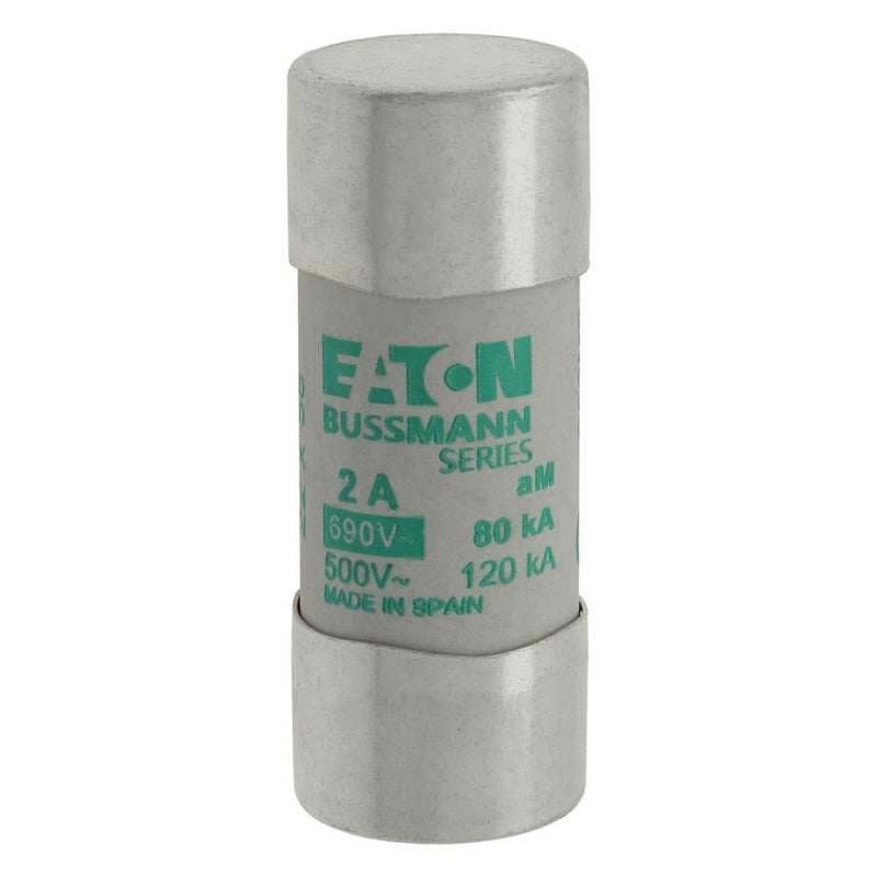 Eaton - Zylindrische Sicherung Sicherungseinsatz Nieders. CYLINDRICA#C22M2 2A AC 690V 80kA − 10 Stück