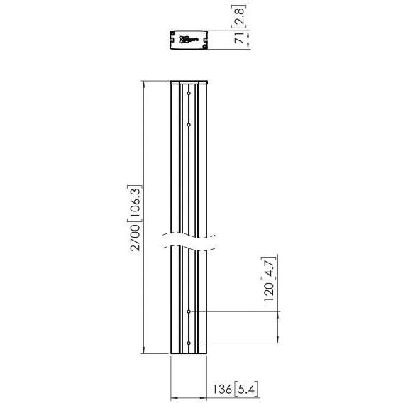 Vogels - Halterung für Audio-/Videosysteme Vertikales Profil PUC2927 sw Connect-it,270cm