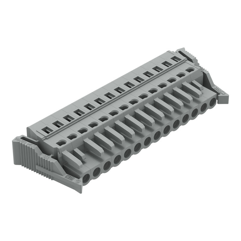 WAGO - Kabelsteckverbinder für Leiterplattensteckverbinder 1-Leiter-Federleiste 231-114/037-000 CAGECLAMP,2,5 mm²,gr − 25 Stück