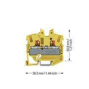 WAGO - Durchgangs-Reihenklemme 2-LeiterMini-Durchgangskl. 2252-1206 Drücker,2,5 mm²,ge − 100 Stück