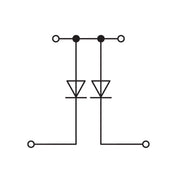 WAGO - Bauelement-Reihenklemme Bauelementklemme 280-941/281-490 2 Dioden 1N4007,grau − 50 Stück