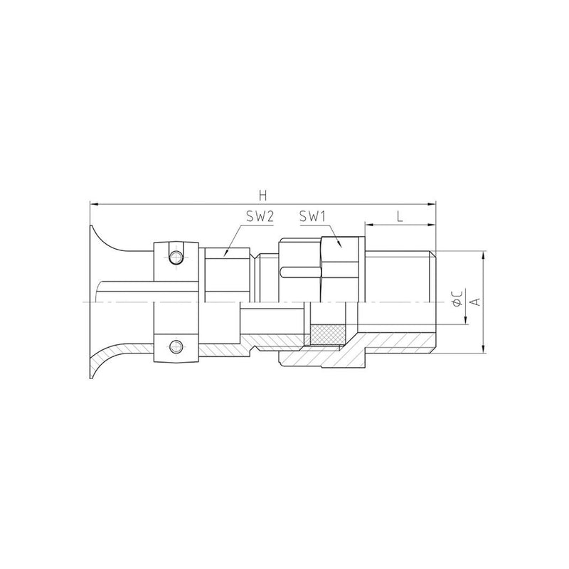 Jacob - Kabelverschraubung PA-FAVORIT-Kabelverschrb. 22.621M32PA M32/PG2 − 25 Stück