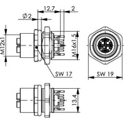 Telegärtner - Modularer Steckverbinder STX M12x1 EBB X-kod. 100007429 Cat.6A(IEC) − 20 Stück