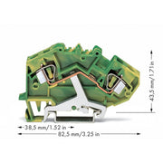WAGO - Schutzleiter-Reihenklemme Schutzleiterklemme 782-607 0,2-6mmq gn/gelb