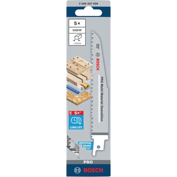 Bosch - Säbelsägeblatt PRO Multi Material 2608657608 Demolition S610VF