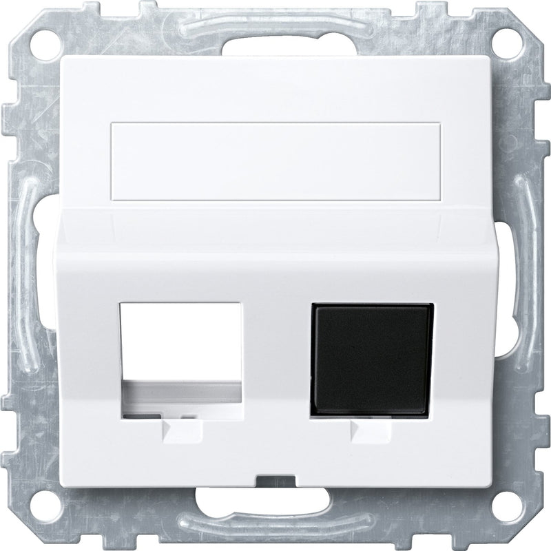 Merten - Einsatz/Abdeckung für Kommunikationstechnik Schrägauslass 2f.aws/gl MEG4568-0325 mit Tragring