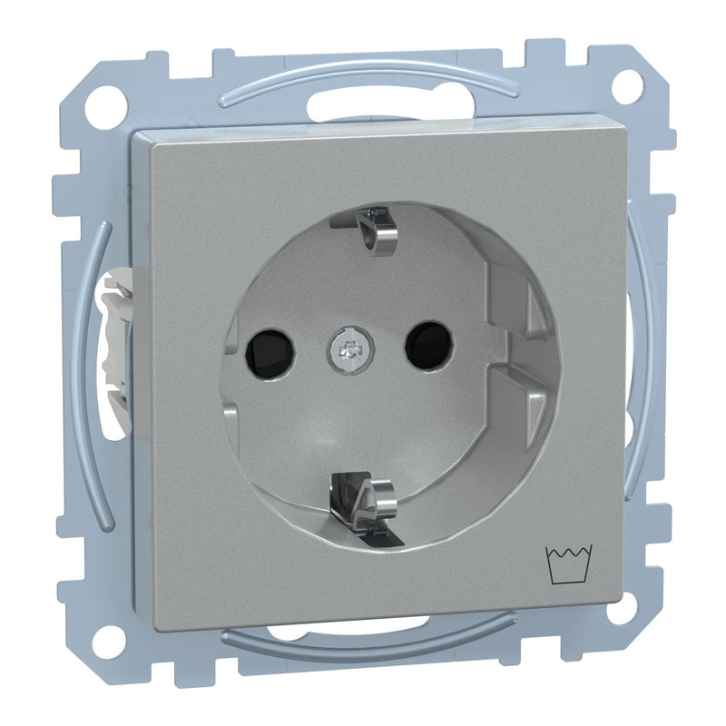 Merten - Steckdose SCHUKO-Steckdose alu MEG2352-0460 Kennz.Waschmaschine