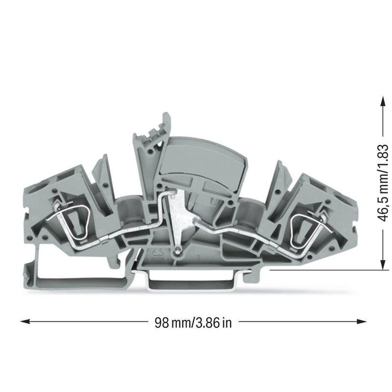 WAGO - Durchgangs-Reihenklemme 2-Leiter-Durchgangsklemme 282-841/049-000 6mm² − 20 Stück
