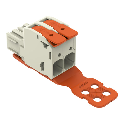 WAGO GmbH & Co. KG - Ein- und mehrpolige Klemmenleiste 1-Leiter-Federleiste Hebel 832-1102/342-000 Push-inCAGECLAMP,lgr − 20 Stück