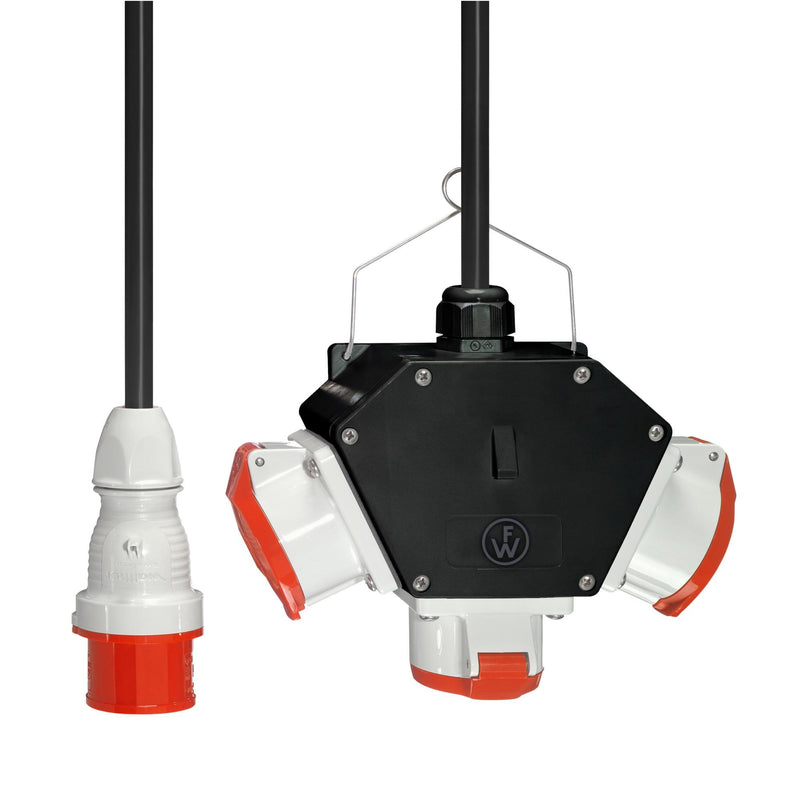 Walther Werke - CEE-Steckdosen-Kombination (IEC 60309) Vollgummi X-BoxX 64X0302 16A, 3 CEE-Abgänge