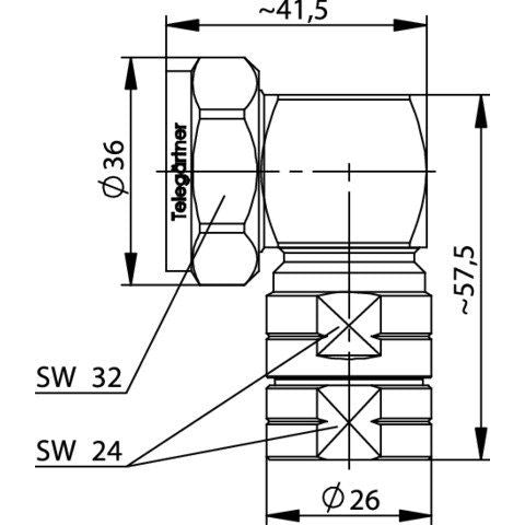 Telegärtner - Koax-Steckverbinder Kabelwinkelstecker 100024389 G23 (1/2Z FLEX)