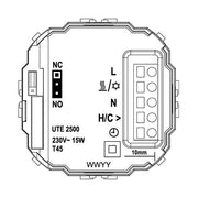 Eberle Controls - Raumthermostat/Uhrenthermostat UP-Raumregler 5-30C AC230V UTE 2500-RAL9016-G50 Ausgang Triac