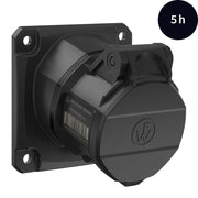 Walther Werke - CEE-Anbausteckdose (IEC 60309) CEE NEO Anbaudose FW510405CC schräg 16A 4P 5h − 10 Stück