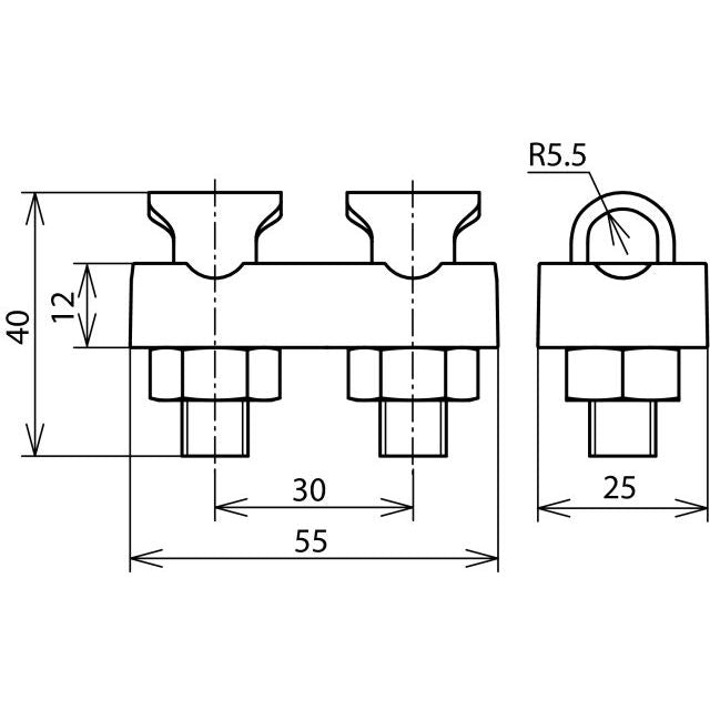 DEHN - Verbinder für Blitzschutz KS-Verbinder St/tZn KSV 2X7.10 STTZN f. Rd 7-10mm