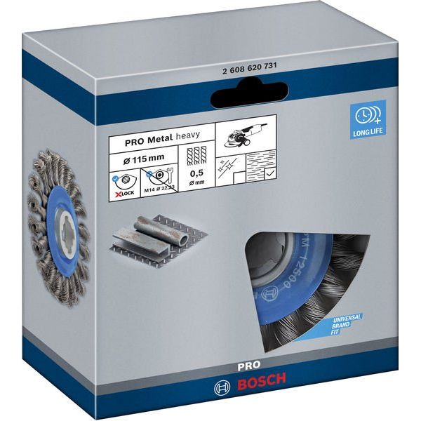 Bosch - Rotierende Drahtbürste PRO Metal heavy X-Lock 2608620731 Scheibenbürste 115 x