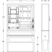 uesa - Zähler-Komplettschrank Wandlermessung WMZWS250A950550D1AVA 1100x1115x320mm