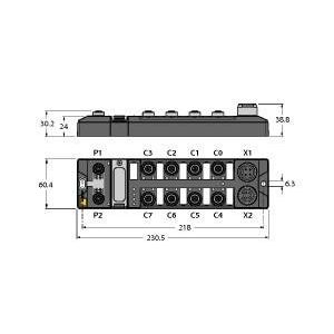 Turck - Feldbus, Dez. Peripherie - Digitales Ein-/Ausgangs-Modul Multiprotokoll-I/O-Modul TBEN-LG-8DIP-8DOP kompakt