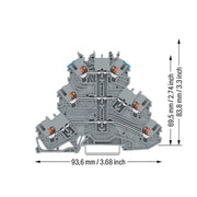 WAGO GmbH & Co. KG - Durchgangs-Reihenklemme Dreistockklemme 2200-3203 gr − 40 Stück