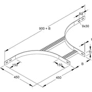 Niedax - Anbau-Abzweigstück für Kabelleiter Anbau-T-Stück KLMUAT 40.600 F 40x600mm