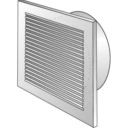 Helios Ventilatoren - Außenluftgitter Lüftungsgitter L-G 150 m.Anschlussstutzen − 6 Stück