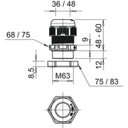 OBO Bettermann - Kabelverschraubung Verschraubung V-TEC VM63+ LGR mit Gegenmutter