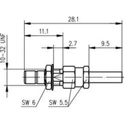 Telegärtner - Koax-Steckverbinder SMB-Kabeleinbaustecker cr 100024843 AU, RG174/U,188A/U − 5 Stück
