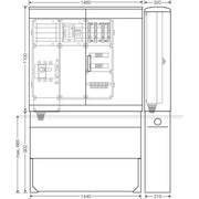 Hensel - Verteilerschrank für Energieversorgung Ladeverteiler Mi EV 22kW 4111 f.4 Ladep. a 22kW