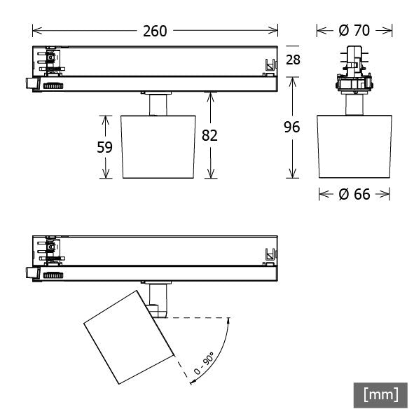LTS Licht&Leuchten - Downlight/Strahler/Flutlicht LED-Stromschienenstrahler ORYOT101930.25DALIsw 3000K DALI