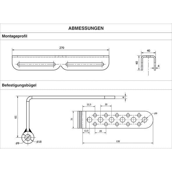 Scharnberger+Hasenbein - Mechanisches Zubehör/Ersatzteile für Leuchten Eckhalter 270mm 39470