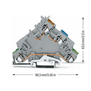 WAGO - Initiator/Aktor-Reihenklemme Initiat.-Einspeiseklemme 280-574 0,08-2,5mmq grau − 10 Stück