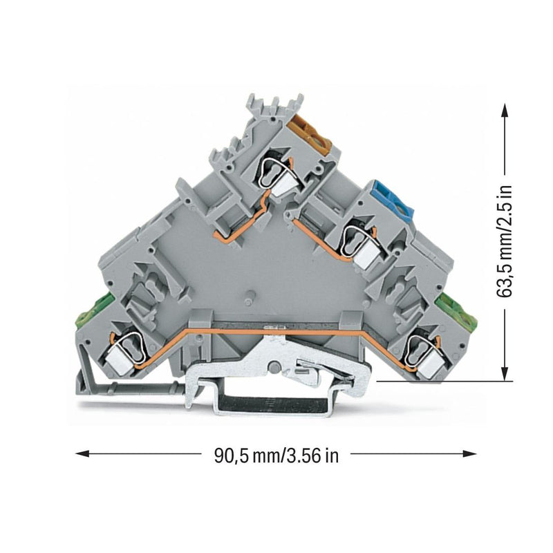 WAGO - Initiator/Aktor-Reihenklemme Initiat.-Einspeiseklemme 280-574 0,08-2,5mmq grau − 10 Stück