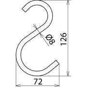 DEHN - Zubehör/Ersatzteile für Sicherheitsgeräte Haken HK 8 NS D8mm 130/72mm