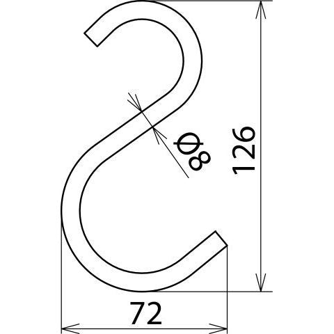 DEHN - Zubehör/Ersatzteile für Sicherheitsgeräte Haken HK 8 NS D8mm 130/72mm