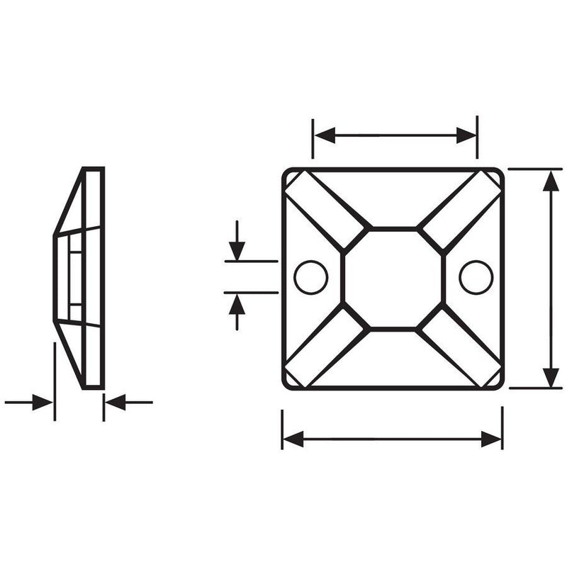 HellermannTyton - Befestigungssockel und -element für Kabelbinder Befestigungssockel MB5A-151-28602 Schwarz 100 St ME − 100 Stück