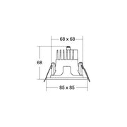 Brumberg Leuchten - Downlight/Strahler/Flutlicht LED-Einbaudownlight 230V 41641165 3500K, quadratisch