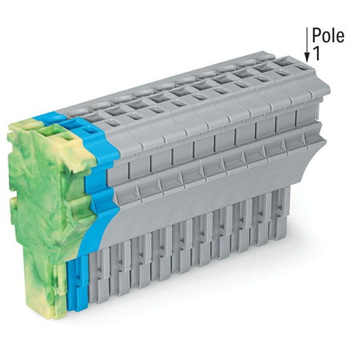 WAGO - Ein- und mehrpolige Klemmenleiste 1-Leiter-Federleiste 2022-114/000-039 4 mm²,gn-ge/bl/gr − 25 Stück