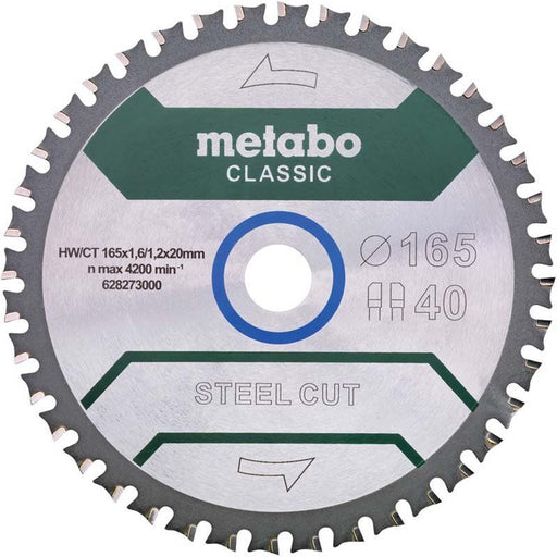 Metabowerke - Kreissägeblatt SteelCutClassic 1 628273000 165x20 Z40 FZFA/FZFA